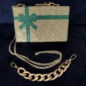 New Gold and Green Clutch Bag